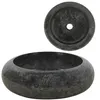 Image de vidaXL Évier Pierre Naturelle Marbre Noir Lavabo Lave-Mains Vasque Toilette 142766