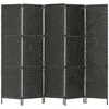 Image de vidaXL Kamerscherm met 5 panelen 193x160 cm waterhyacint zwart247352