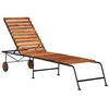 Image de Chaise longue vidaxl marron H. 98 cm L. 215 cm en bois massif non empilable non pliable
