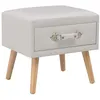 Image de Table de chevet Blanc 40x35x40 cm Similicuir