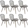 Image de Lot de 6 chaise vidaxl en rotin empilable non pliable H. 85 cm interieur marron