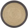 Image de vidaXL Vloerkleed handgemaakt met donkergrijze rand 90 cm jute133677