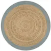 Image de vidaXL Vloerkleed handgemaakt met olijfgroene rand 120 cm jute133681