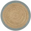 Image de vidaXL Vloerkleed handgemaakt met olijfgroene rand 150 cm jute133682