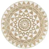 Image de vidaXL Vloerkleed handgemaakt met witte print 90 cm jute133695