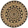 Image de vidaXL Vloerkleed handgemaakt met zwarte print 120 cm jute133699