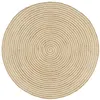 Image de Tapis fait à la main Jute avec design de spirale Blanc 90 cm