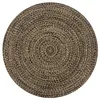 Image de vidaXL Tapis Fait à la Main Jute Moquette Carpette Plancher Coussin de Sol Salon Chambre à Coucher Intérieur Salle de Séjour Maison Noir et Naturel 120 cm