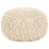 Image de Pouf fait à la main en macramé 45 x 30 cm Coton