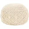 Image de Pouf fait à la main en macramé 45 x 30 cm Coton