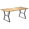 Image de Table a manger fixe sans tiroir 6 personnes rectangle en Bois massif L 180 cm