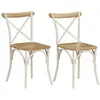 Image de vidaXL Chaises à dossier croisé 2 pcs Blanc Bois de manguier solide