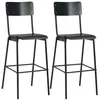 Image de Lot de 2 chaise de bar vidaxl H. 116.5 cm empilable non pliable interieur en acier gris