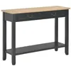 Image de vidaXL Table Console Etagère de Rangement Table d'Entrée avec 2 Tiroirs Table de Couloir Table de Salon Maison Intérieur Salle de Séjour Noir Bois