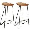 Image de Tabourets de bar lot de 2 bois d acacia massif