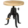 Image de Table d appoint 45x (45 62) cm Bois de manguier massif et fonte