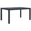 Image de Table de jardin Anthracite 150x90x72 cm Plastique Aspect rotin