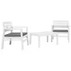 Image de Salon de jardin Vidaxl resine tressee blanc 3 pieces 78.0 x 55 x 38 2 personnes