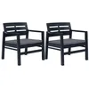 Image de Salon de jardin Vidaxl gris 3 pieces 78.0 x 55 x 38 2 personnes