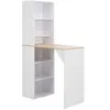 Image de vidaXL Table de bar avec armoire Blanc 115 x 59 x 200 cm