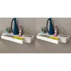 Image de vidaXL Étagères murales avec tiroirs 2 pcs Blanc 80 cm