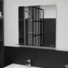 Image de vidaXL Miroir Mural avec Etagère Miroir de Salle de Bain Miroir de Salon Miroir de Chambre à Coucher Intérieur Maison 60x60 cm Verre Trempé