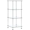 Image de Étagère 4 niveaux Transparent 40x40x100 cm Verre trempé