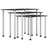 Image de Tables gigognes 3 pcs Noir Verre trempé