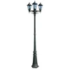 Image de vidaXL Lampadaire de jardin 3 bras 215 cm Vert foncé/Noir Aluminium
