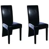 Image de vidaXL Chaise de salle à manger 2 pcs Cuir artificiel Noir