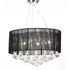 Image de Lustre moderne plafonnier 3 feux 85 pampilles cristal noir 60344