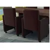 Image de 2 fauteuils simili cuir chocolat à roulettes 60348