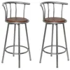 Image de Tabourets de bar lot de 2 marron acier