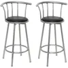Image de Tabourets de bar lot de 2 noir similicuir