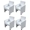 Image de vidaXL Chaise de salle à manger pcs Cuir artificiel Blanc