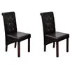 Image de vidaXL Chaise de salle à manger 2 pcs Cuir artificiel Marron