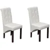 Image de vidaXL Chaise de salle à manger 2 pcs Cuir artificiel Blanc