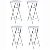 Image de vidaXL Table de bar 4 pcs avec dessus de table en MDF Blanc