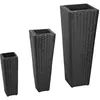 Image de vidaXL Plantenbakken verhoogd 3 st poly rattan zwart40534
