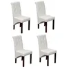 Image de Chaise antique simili cuir blanc (lot de 4)