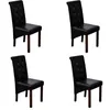 Image de Chaise antique simili cuir noir (lot de 4)