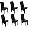 Image de Chaise en simili cuir antique noir (lot de 6)
