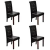 Image de Chaise antique simili cuir brun (lot de 4)