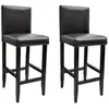 Image de Tabourets de bar lot de 2 noir similicuir