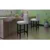 Image de vidaXL Tabourets de bar lot de 2 blanc similicuir240073