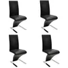 Image de vidaXL Chaise de salle à manger 4 pcs Cuir artificiel Noir