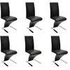 Image de vidaXL Chaise de salle à manger 6 pcs Cuir artificiel Noir