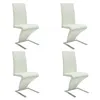 Image de vidaXL Chaise de salle à manger 4 pcs Cuir artificiel Blanc