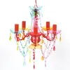 Image de Lustre en cristal multicolore classique plafonnier 5 feux lampe luminaire 240311