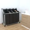 Image de vidaXL Wassorteerder met 4 zakken zwart en grijs240367